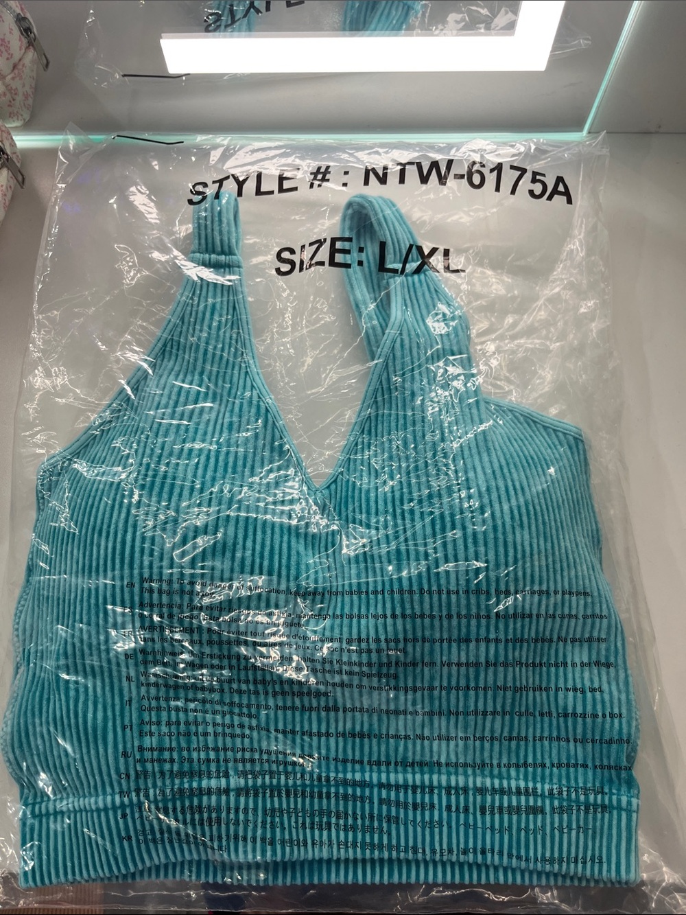 Zenana Outfitters Ribbed V-Neck Tank Top - Teal Blue